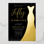 Golden Gown 50th and Fabulous 50th Birthday Gold Folie Uitnodiging<br><div class="desc">Golden Gown 50 & Fabulous 50th Birthday Gold Foil Invitation 50 & Fabulous! Andere uitnodigingen bekijken in onze niche- en nestwinkel</div>