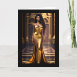 Golden Gown Goddess Wenskaart Dank u kaart