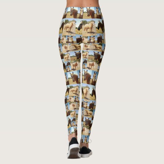 **"Golden Grace: A Palomino Photo Collage"** Leggings (Achterkant)