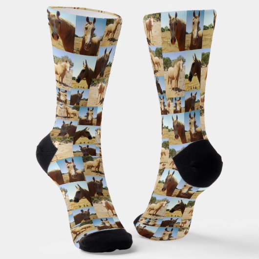 **"Golden Grace: A Palomino Photo Collage"** Sokken (Gebogen)