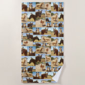 **"Golden Grace: A Palomino Photo Collage"** Strandlaken (Voorkant)