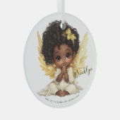 Golden Grace: A Prayerful Angel Child Glas Ornament (Voorkant Rechts)