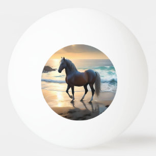 Golden Grace: een Palomino paard op de Sunset Shor Pingpongbal