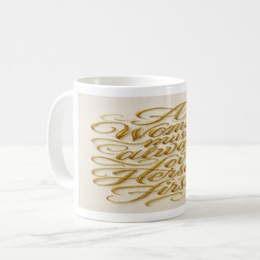 Golden Grace: Self-Love in Every Sip Koffiemok (Voorkant links)