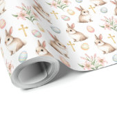 Golden Grace – Watercolor Easter Bunny Seamless Cadeaupapier (Rol Hoek)