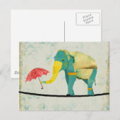 Golden Graceful Elephant Briefkaart (Voorkant / Achterkant)