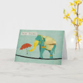 Golden Graceful Elephant Verjaardag Kaart (Gele Bloem)