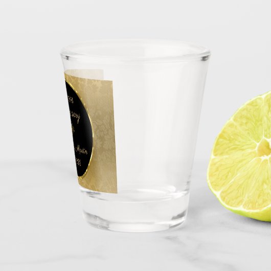Golden Gradient Damask Pattern Jubileum Shot Glas (Rechts)