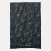 Golden gradiënt florale patroon, gepersonaliseerde theedoek (Verticaal)