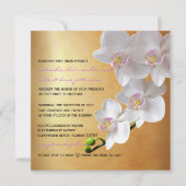 Golden gradiënt Glow White Orchids Wedding Invites Kaart (Voorkant)