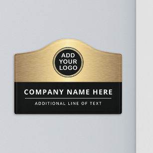 Golden gradiënt zwart voegt logo toe deurbordjes