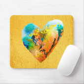 Golden graffiti hart waterverf kunst muismat (Met muis)