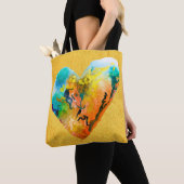 Golden graffiti hart waterverf kunst tote bag (Dichtbij)