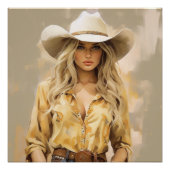 Golden Grains: Cowgirl Wall Art Perfect Poster (Voorkant)