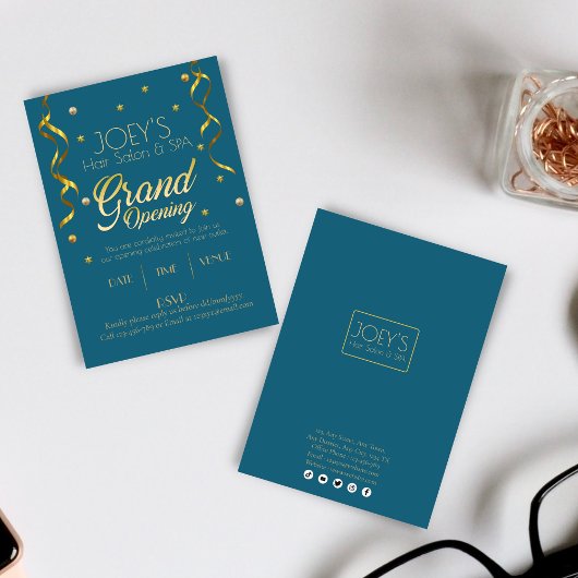 Golden Grand Opening Business RSVP Uitnodiging Kaa