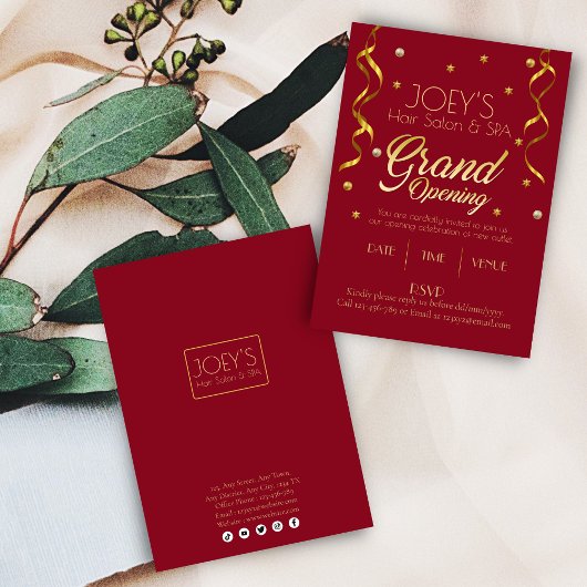 Golden Grand Opening Business RSVP Uitnodiging Kaa