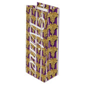 Golden Grapes Pattern Wijn Cadeautas (Voorkant Gekanteld)