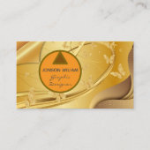 Golden Graphic Designer Business Card | Minimalist Visitekaartje (Voorkant)