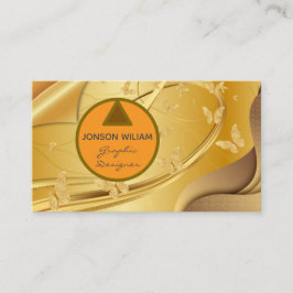 Golden Graphic Designer Business Card | Minimalist Visitekaartje