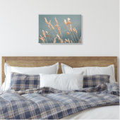 Golden Grass Seed Heads op het turquoise blauwe me Canvas Afdruk (Insitu (Slaapkamer))