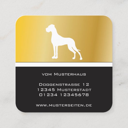 Golden Great Dane Fancy Visitekaartjes (Achterkant)