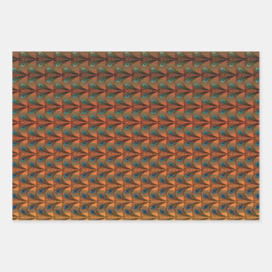 Golden Great Gatsby Feathers art deco design Inpakpapier Vel (Voorkant 3)