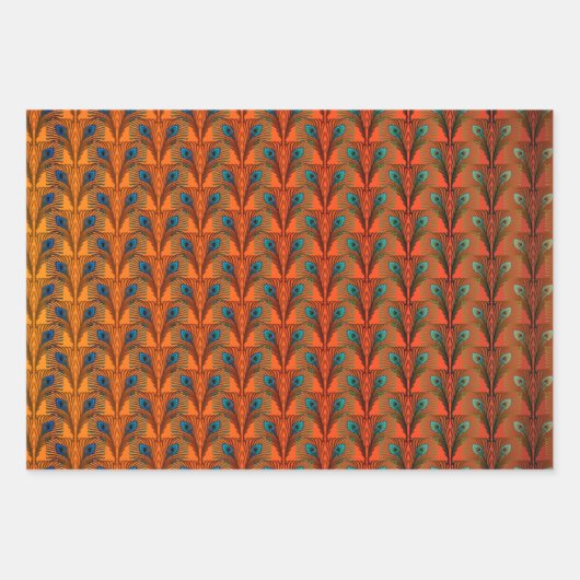 Golden Great Gatsby Feathers art deco design Inpakpapier Vel (Voorkant 2)