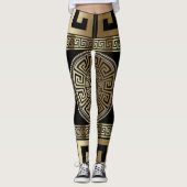 Golden Greek Key Leggings (Voorkant)