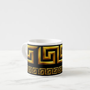Golden Greek Meander Key of Life Espresso Kop