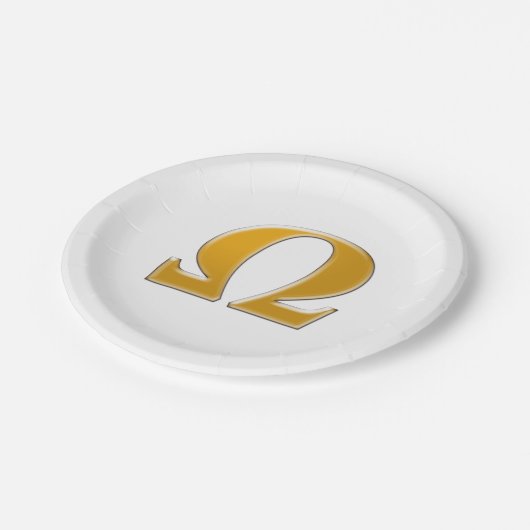 Golden Greek Omega - Symbool van verzet Papieren Bordje (Gekanteld)