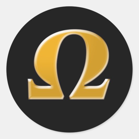 Golden Greek Omega - Symbool van verzet Ronde Sticker (Voorkant)