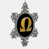 Golden Greek Omega - Symbool van verzet Tin Sneeuwvlok Ornament (Links)