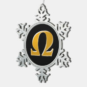 Golden Greek Omega - Symbool van verzet Tin Sneeuwvlok Ornament (Rechts)