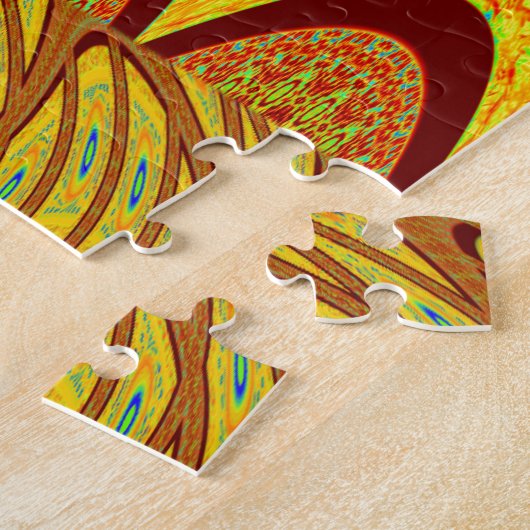 Golden green African Traditional Color Legpuzzel (Zijkant)