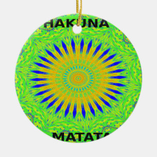 Golden Green African Traditional Fabric Colors Keramisch Ornament