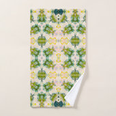 Golden Green Blossom Print Towel Set Bad Handdoek (Handdoek)