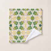 Golden Green Blossom Print Towel Set Bad Handdoek (Wasdoekje)