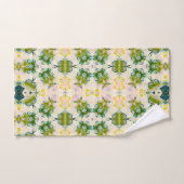 Golden Green Blossom Print Towel Set Bad Handdoek (Handdoek)