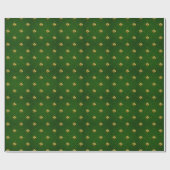 Golden Green Clover Pattern Cadeaupapier (Vlak)
