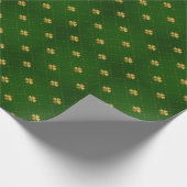 Golden Green Clover Pattern Cadeaupapier (Hoek)