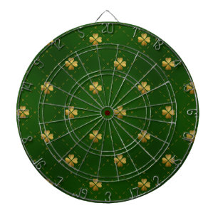 Golden Green Clover Pattern Dartbord