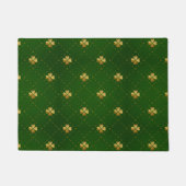 Golden Green Clover Pattern Deurmat (Voorkant)