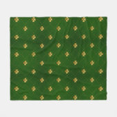 Golden Green Clover Pattern Fleece Deken (Voorkant (Horizontaal))