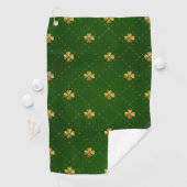Golden Green Clover Pattern Golfhanddoek (Insitu)