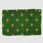 Golden Green Clover Pattern Golfhanddoek (Horizontaal)