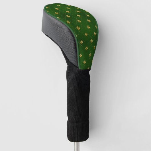 Golden Green Clover Pattern Golfheadcover (Schuin)