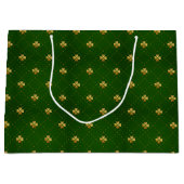 Golden Green Clover Pattern Groot Cadeauzakje (Voorkant)