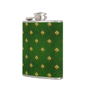 Golden Green Clover Pattern Heupfles (Links)