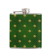 Golden Green Clover Pattern Heupfles (Voorkant)