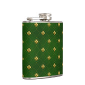 Golden Green Clover Pattern Heupfles (Rechts)